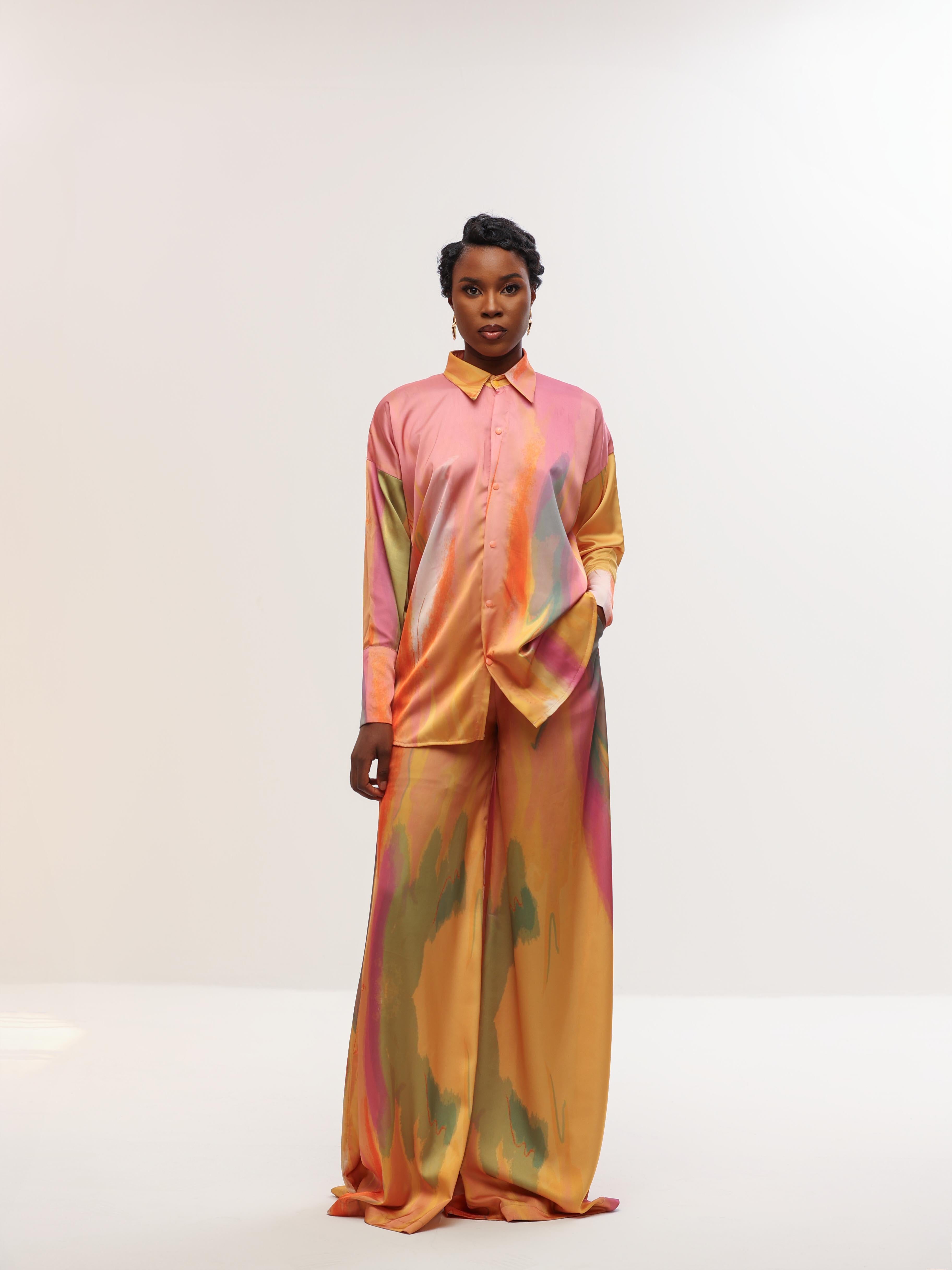 Imade wide-leg satin pants.