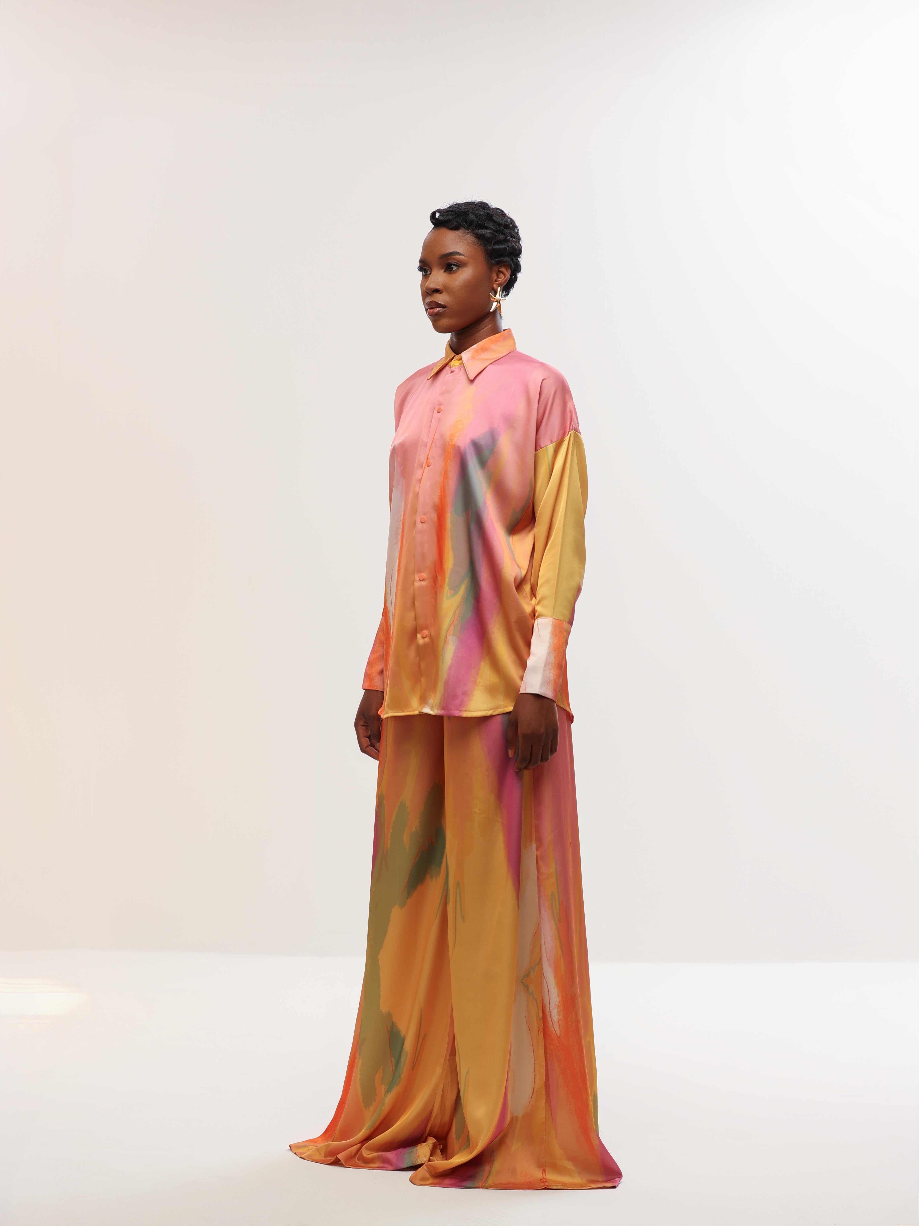 Imade wide-leg satin pants.